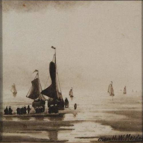 Wandtegel met afbeelding van H.W. Mesdag