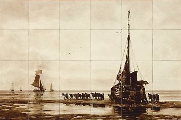 Paarden en bomschuit naar Mesdag